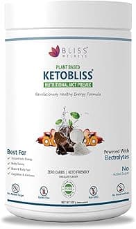 Bliss Welness Keto MCT Oil Powder | Medium Chain Triglycerides C8 C10 & Electrolytes | Zero Carb Instant Clean Energy Ketosis Weight Management Keto Friendly Vegetarian Supplement - Chocolate - 500 Grams