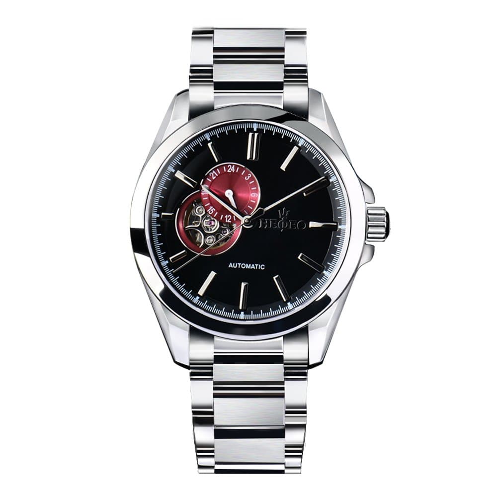 Wrist Watch for Men Analog Display Black Dial Self Wind Movement Gentlemen Dseign Watch Red Sub Dial