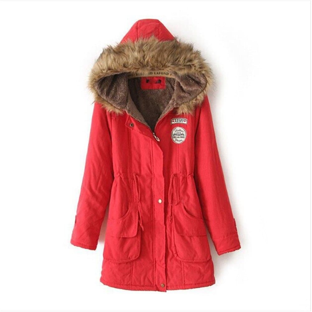 DoubleMay Womens Plush Lapel Slim Warm Double-Breasted Wool Coat Trench Coat