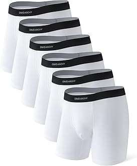DAVID ARCHY Men's Underwear Boxer Briefs Cotton Comfortbale Soft Breathable with Fly Underwear for Men 6 Pack