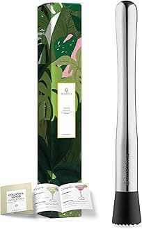 10" Long Muddler for Cocktails, Stainless Steel Drink Muddler for Home Bar Tool Set, Ice Crusher Bartender Kit for Mojito and Fruit Drinks by Homestia