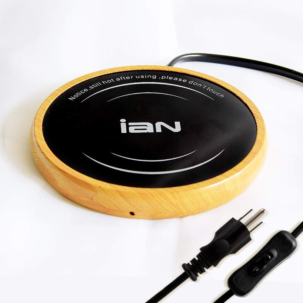 IAN Desktop Coffee Mug/Cup Warmer, Beverage Warmer for Office/Home Use (Light Wood Grain)