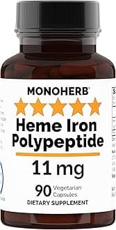 MONOHERB Heme Iron Polypeptide 11 mg - 90 Vegetarian Capsules