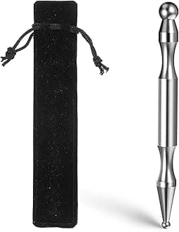Ymapinc Stainless Steel Acupuncture Pen, Trigger Point Massage Pressure Point Fascia Tool for Face Finger Massage Body Muscle Relaxation(Stainless Steel, Silver)