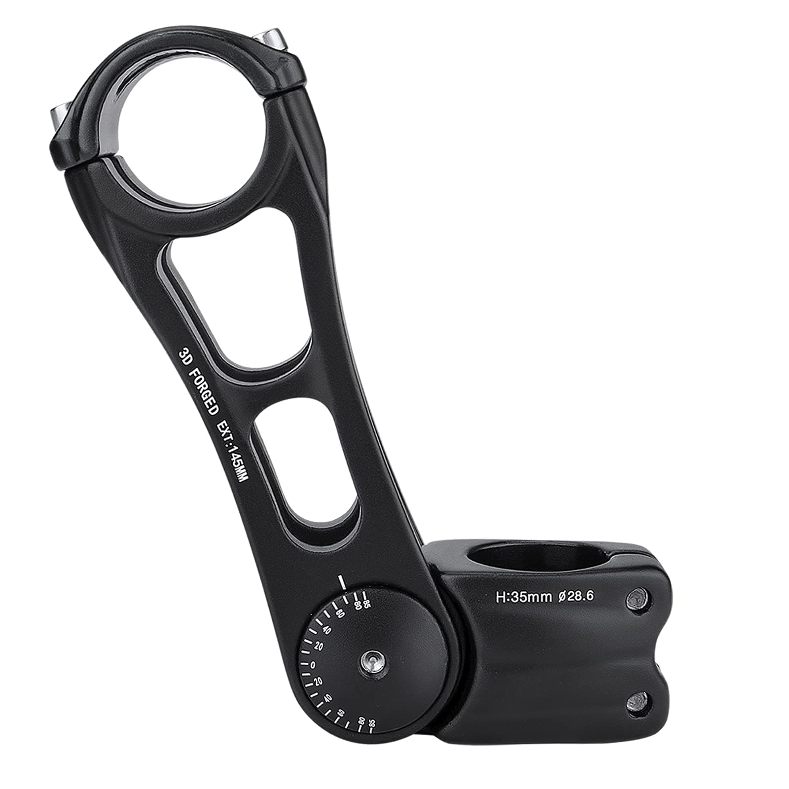 CXWXC Adjustable MTB Stem 31.8mm 85 Degree - 90/110/145mm Bike Stem Riser for Handlebar - Aluminum Alloy Mountain Bike Handlebar Riser Extender for MTB Road City Bike Bicycle (31.8 x 145mm)