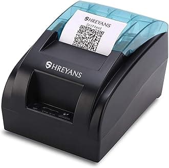Inkless Thermal Billing Printer, Compatible with Windows, Linux, and Macbooks (58mm Receipt), Black