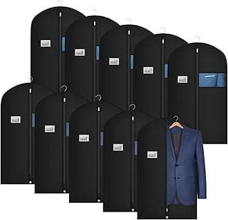 Univivi 10 Pack Suit Bags Garment Bag for Men Storage 40-inch Clothes Cover with Clear Window and ID Card Holder for Suit Jacket, Skirt, Shirt and Coat