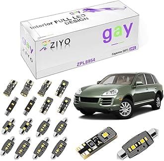 ZIYO ZPL8954 - (24 Bulbs) LED Interior Light Kit Replacement for Porsche Cayenne 957 2007-2010, 6000K Xenon White Dome Light Bulbs Upgrade Error Free