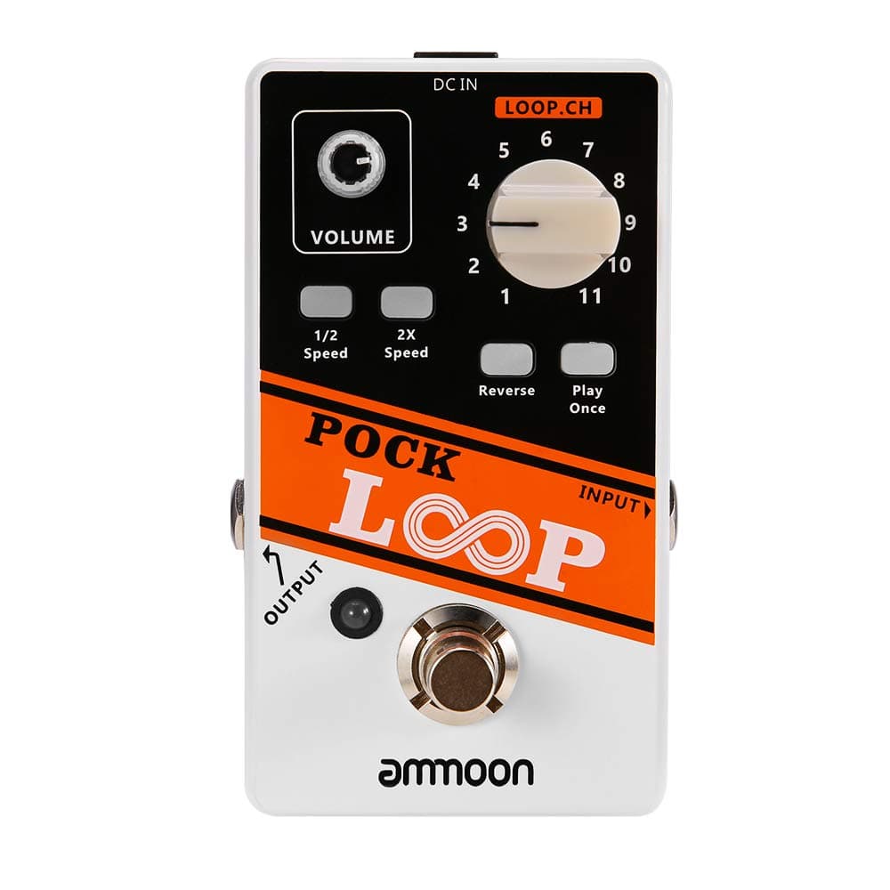 ammoon Looper Pedal POCK LOOP Looper Guitar Effect Pedal 11 Loopers Max.330mins Recording Time Supports 1/2 & 2X Speed Playback Reverse Functions True Bypass