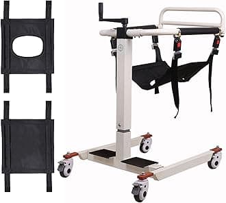 Patient Lift Transfer Chair, Patient Lift Wheelchair for Home, Portable Elderly Transfer Chair, Adjustable Height with Two seat Cushions, for Bed to Toilet, Wheelchair, Car (Basic Version)