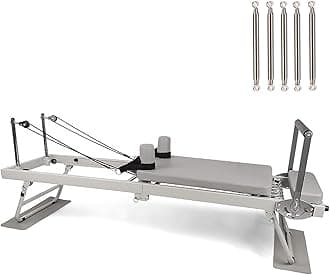 NOAEOU Foldable Pilates Reformer, Yoga Foldable Pilates Core Bed for Home,Suitable for Beginners and Intermediate Users