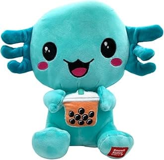 UKToyworld Kawaii Kuties Green Snaxolotl Plush Bubble Tea Axolotl 25cm Kawaii Soft Toy