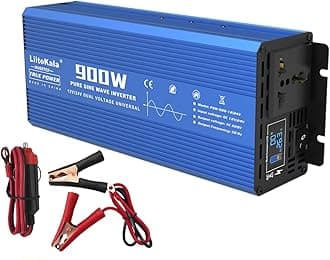 LiitoKala 900W Pure Sine Wave Inverter, 12V/24V DC to AC 220 Homes, Trailers, Trucks, Camping and Off Grid Solar Power Converter with Lcd Display That Shows The Status In R Time