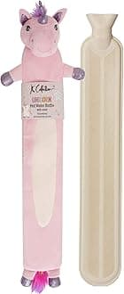 Extra Long Hot Water Bottle – Super Soft Novelty Plush Cover – Natural Rubber 2L Capacity – 72cm Long – Perfect for Pain Relief on Aches or Injuries (Unicorn)