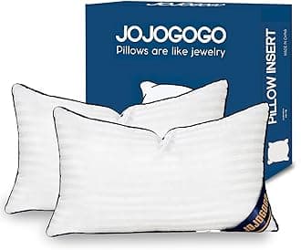 JOJOGOGO 12x24 Indoor Lumbar Pillow Inserts Set of 2, 12 x 24 White Decorative Pillow Inserts for Couch Living Room Bad and Sofa Synthetic Down Alternative Indoor Decor Lumbar Pillows