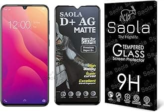 Saola D+ Matte Tempered Glass With 18H Hardness For Vivo V11 Smartphone(Pack Of 1)With Free Installation Kit. Full Screen Coverage-6.41 Inch