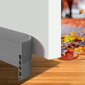 Suptikes 2 Pack Door Draft Stopper - Exterior & Interior Door Seal, Dust & Noise Insulation Weather Stripping, 1.8" W x 37" L, Grey