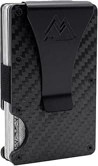 Minimalist Wallet for Men & Women - Slim RFID Wallet, Scratch Resistant, Credit Card Holder & Money Clip, Easily Removable Money & Cards, (Matte Carbon Fiber)