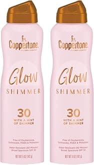 Glow with Shimmer Spray Sunscreen, Broad Spectrum SPF 30 Sunscreen, 5 Oz, Pack of 2