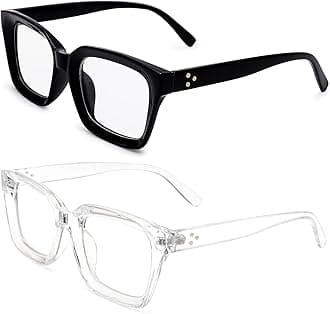 - Classic Non-prescription Clear Lens Eyeglasses for Women Thick Square Frame Eyewear