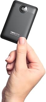 VEEKTOMX Small Portable Charger, Mini Power Bank 10000mAh, PD 22.5W Fast Charging USB-C Battery Bank, Travel Essentials Dual Voltage External Portable Powerbank for iPhone/Samsung/Google Pixel, Black