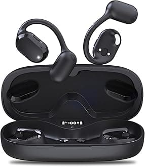 BANIGIPA Open Ear True Wireless Earbuds, Bluetooth 5.4 Headphones w/Dual Mic for Calling, 10g Light&Comfort, Open Ear Earbuds w/Earhooks for Working Running Traveling, IP67 Waterproof, 40H Playtime