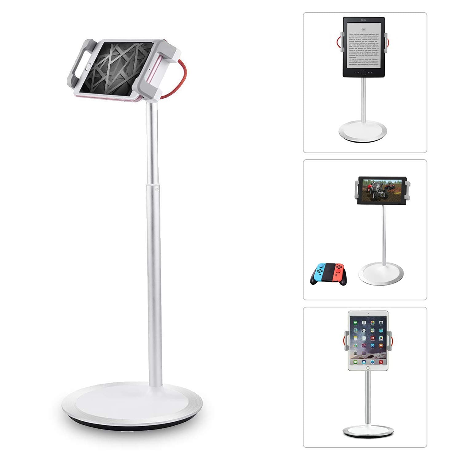 Urbo Adelaar Height Adjustable, Pivoting, Tablet Stand for Phones, Phablets, e-Readers, and Gaming Devices. Elevates Device and Lowers Back Pain, Holds Devices from 4.7 to 12.9 inches (12 to 33 cm)