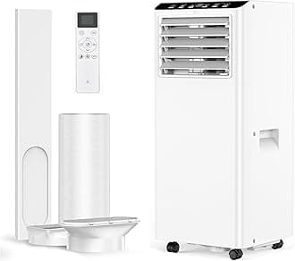 Air Conditioning Unit, 4-In-1 Portable Air Conditioner With Follow Me Function, Dehumidifier, Ventilation, 2 Fan Speeds, 24 Hour Timer, Sleep Mode & Window Kit, 7000BTU AC Unit