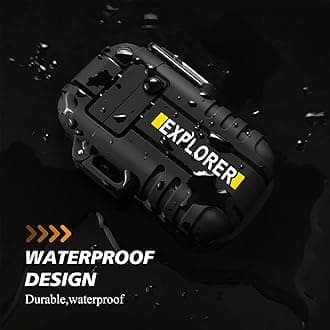 Lafagiet Waterproof Arc Lighter, Outdoor Dual Plasma Arc Lighter, USB Rechargeable Flameless Electric Lighters for Camping, Hiking, Survival Tactical (F13-Black)