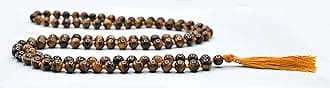 Crystal Heaven Unisex Certified Tiger Eye Agate Crystal Japa Mala Ganthi - 108 Beads Buddhist Prayer Beads - AAA Grade Original Healing Gemstone Agate For Yoga Meditation Spiritual Reiki Feng Shui