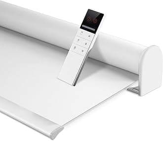 ZSHINE Motorized Blackout Window Blinds Customize Width (23-95 Inches) Remote Control Wireless and Rechargeable Roller Shades Blinds for Windows, Home, Office, Hotel, Club, Restaurant(82010G)