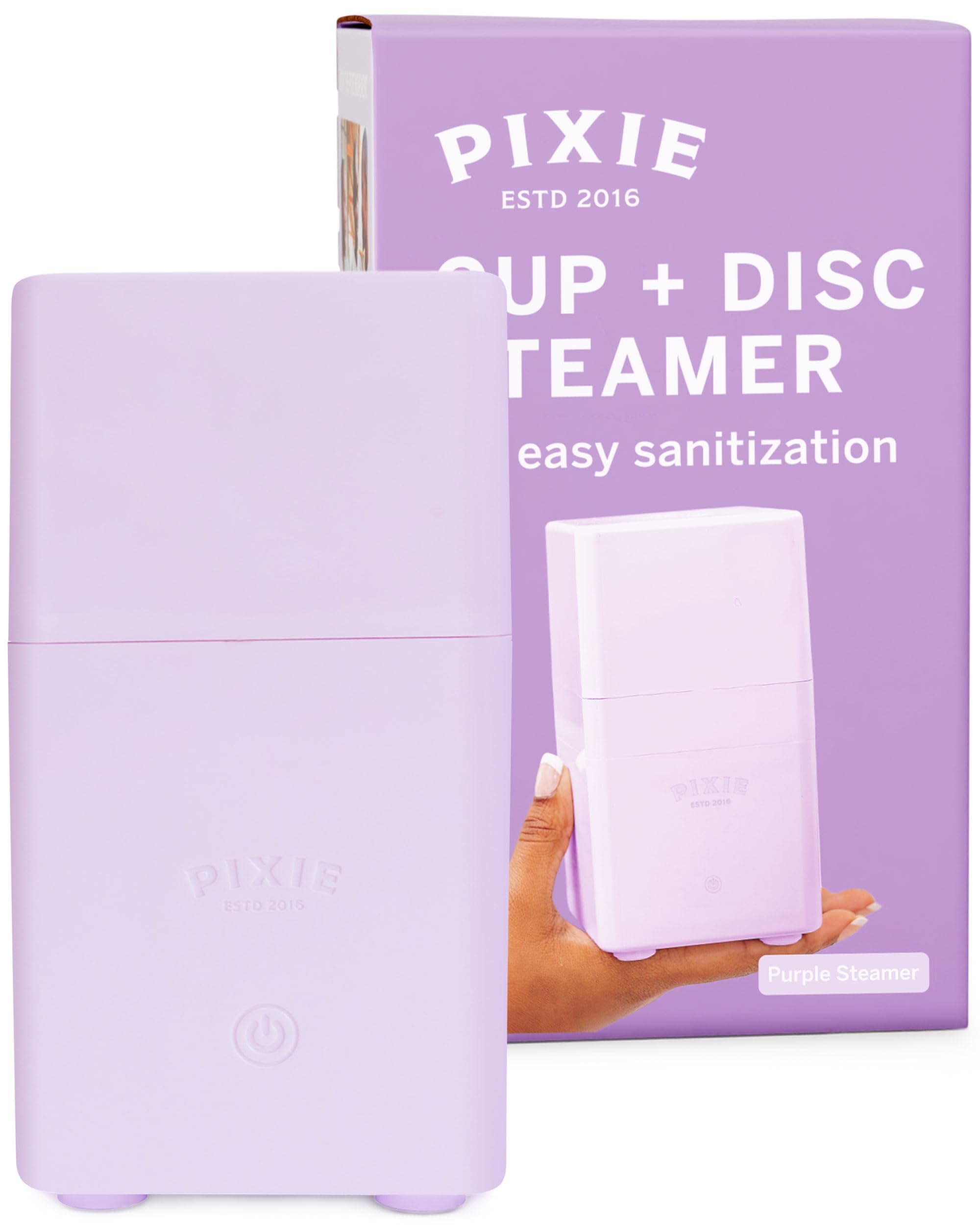 Pixie Menstrual Cup Sterilizer for Feminine Care - Ranked 1 for The Best Steamer - Kills 99.9% of Germs with Steam - Wash Your Period Disc or Cup in 3 Minutes! - Automatic Timing Shut-Off Switch