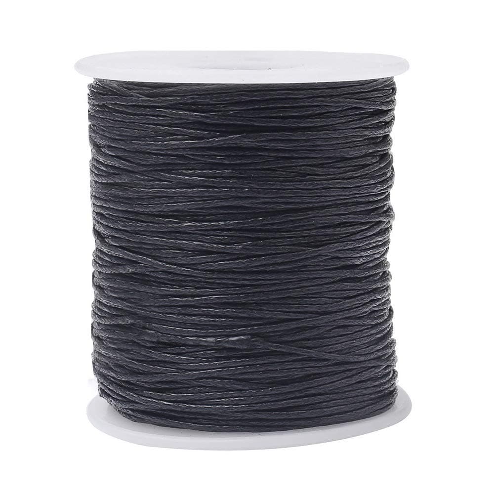 1mm Waxed Cord Wax String for Bracelet Making 100 Yards Bead Thread Black Bracelet Necklace String Cord Bracelet String for Necklace Making Beading Crafting