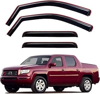 in-Channel Window Visors Rain Guards Shield for 2006-2014 Honda Ridgeline, Window Wind Deflectors Vent Shades for 06-14 Ridgeline