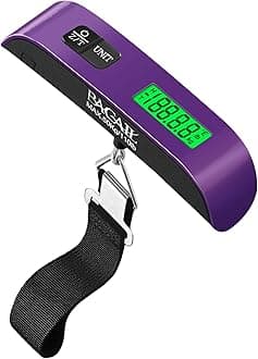 BAGAIL Digital Luggage Scale, 110lbs Hanging Baggage Scale with Backlit LCD Display, Portable Suitcase Weighing Scale, Travel Luggage Weight Scale with Hook, Strong Straps for Travelers