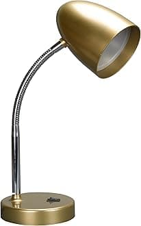 E ENERGETIC LIGHTING LED Desk Lamp, 3.5W 240LM 4000K Cool White Study Lamps for Bedroom and Office, Eye Protection, ETL Listed, Gold Table lamp