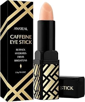 Caffeine Under Eye Balm: Hydrating Eye Brightener Stick Cream for Dark Circles & Puffiness, Anti-Wrinkle Korean Skincare Treatment with Retinol, Instant Cooling Glow for Eyes, Face & Bags