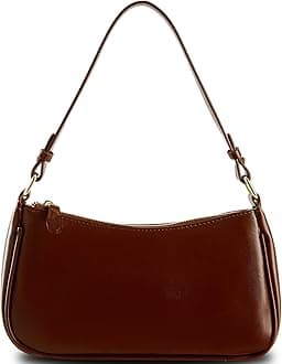 Shoulder Bags for Women Leather Hobo Sling Tote Handbag Retro Clutch Purse with 2 Removable Straps and Zipper Closure