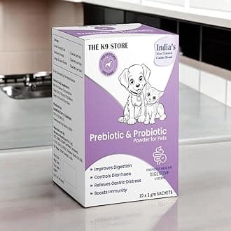 Prebiotics & Probiotics for Dogs & Cats - Dog Gut Health Supplement - Dog Diarrhea Medicine - Pro Belly for Dogs Gut - Dog Supplement Powder - Probiotic for Cat - 10 SACHETS