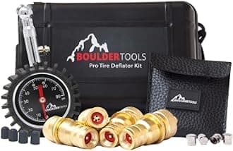 Boulder Tools Tire Deflator - 80 PSI Air Pressure Gauge - Adjustable, Automatic for Cars, Trucks and Motorcycles - Ideal Offroading Accessories