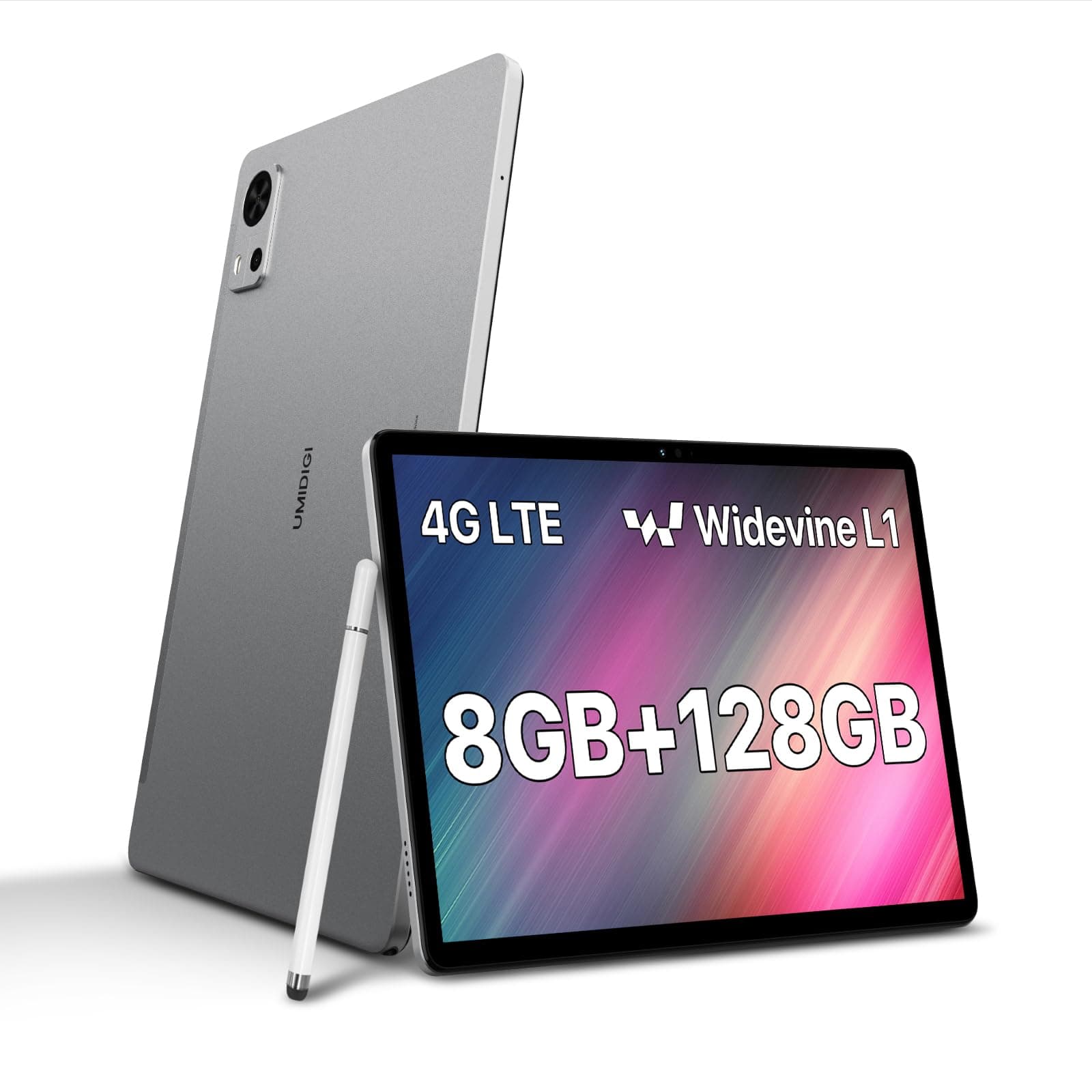 – UMIDIGI G5 Tab 10.1 Inch Android Tablet with SIM Card Slot & Pen – 8GB RAM+128GB ROM/1TB Expandable, 6000mAh Battery, 13MP+8MP Dual Cameras, 4G LTE, WiFi 5G/2.4G, GPS, Widevine L1