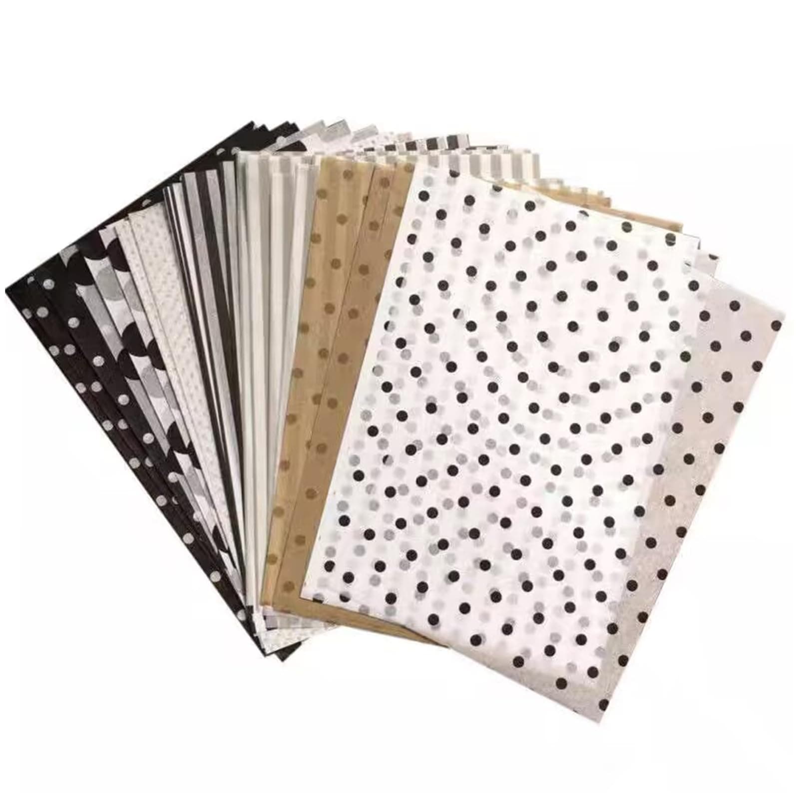 IboXq Black Gift Wrapping Tissue Paper, 80 Sheets A5 Size, Ideal for Birthday, Wedding, Baby Shower, Crafts and Art Projects
