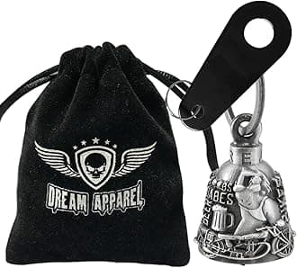 Dream Apparel Motorcycle Bell for Bikers Women Men W/Hanger, Biker Bell for Riders, Good Luck Riding Bell Moto Accessories