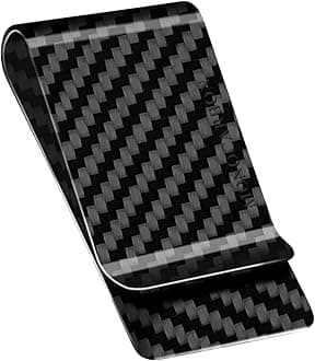 MONOCARBON Carbon Fiber Money Clip for Cash and Credit Cards Money Holder Clip for Men Minimalist Money Clips Credit Card Holder Wallet - Glossy Finishing