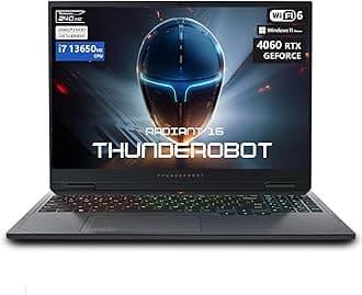 Thunderobot Radiant 16 Gaming Laptop, 16" WQXGA 240Hz, Intel Core i7-13650HX, GeForce RTX 4060, 32GB DDR5 RAM, 1TB SSD, RGB Backlit Keyboard, Wi-Fi 6, Windows 11 Home, Gray