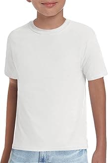 Boys T-Shirts Kids Short Sleeve Crewneck Solid Basic Tees Casual Tops 5-14 Years