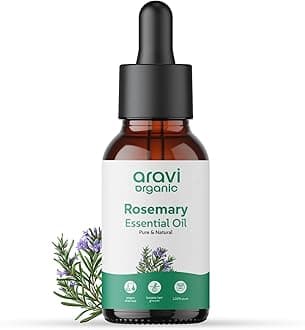 Aravi Organic Rosemary Essential Oil for Hair Growth,Quick Hair Growth Rosemary Oil for Women and Men - 100% Pure Rosemary Leaves Oil - 15 ml