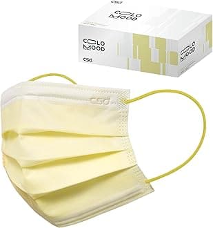 CSD Colo 30 Pcs Yellow Disposable Face Masks, 3 Ply Adult Mask with Elastic Ear Loop, Nose Bridge Clip, Breathable Comfortable Mask Great for Indoor, Outdoors Use (Calla Yellow)