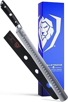 Slicing Carving Knife - 12" Granton Edge - Gladiator Series - German HC Steel - w/ Sheath