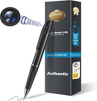 YESWE1080P Spy Hidden Camera Pen No Wifi Indoor Home Office Security Camera Outdoor Mini Body Video Cameras Small Compact Secret Cameras monitor Nanny Camera Video or Picture Taking